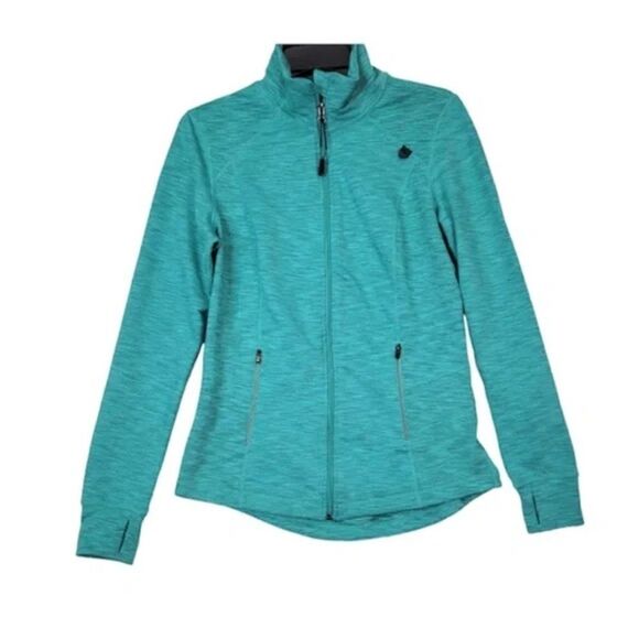 Tangerine Wind Jacket Thumb Hole Sweater Athletic Jacket Dri fit Teal Blue - Picture 3 of 13